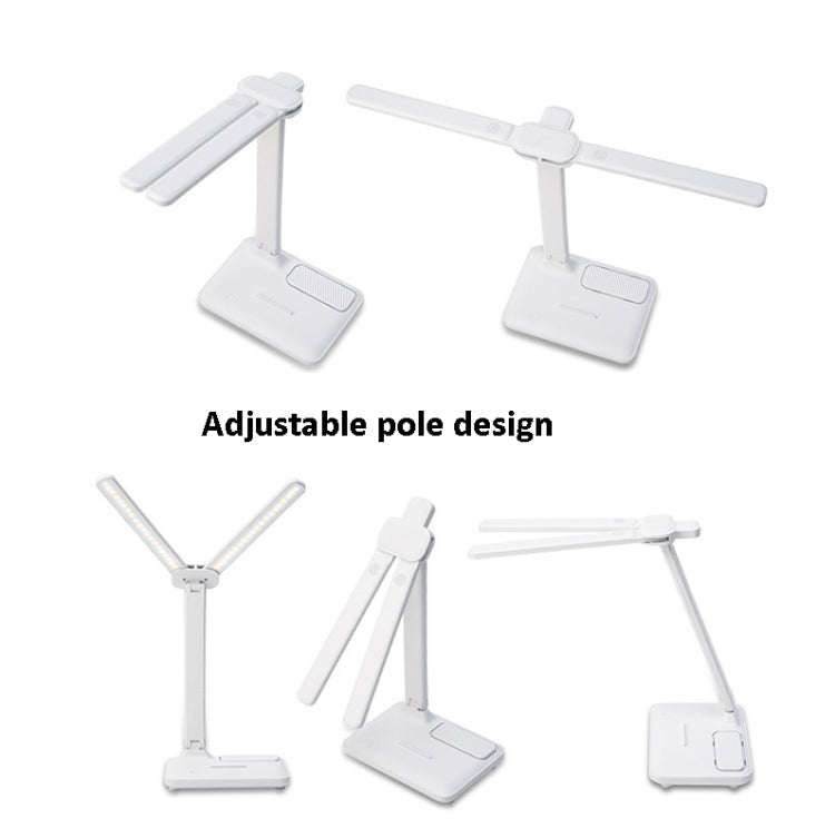 Double Head Lighting LED Charging Desk Lamp,Style: Rechargeable  4000mAh+Cable