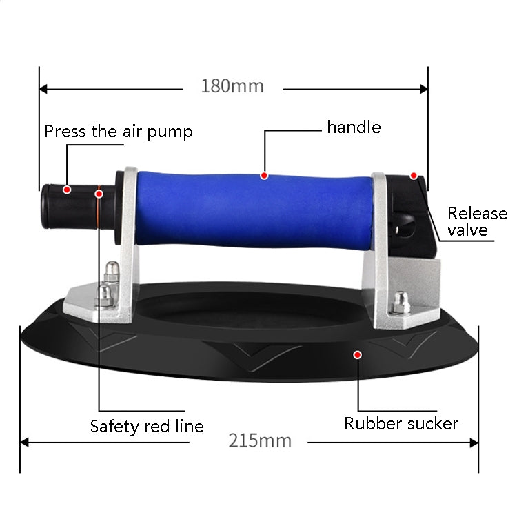 Vacuum Pumping Strong Suction Heavy-Duty Handling Suction Cup(Metal 8 inch Plastic Box)