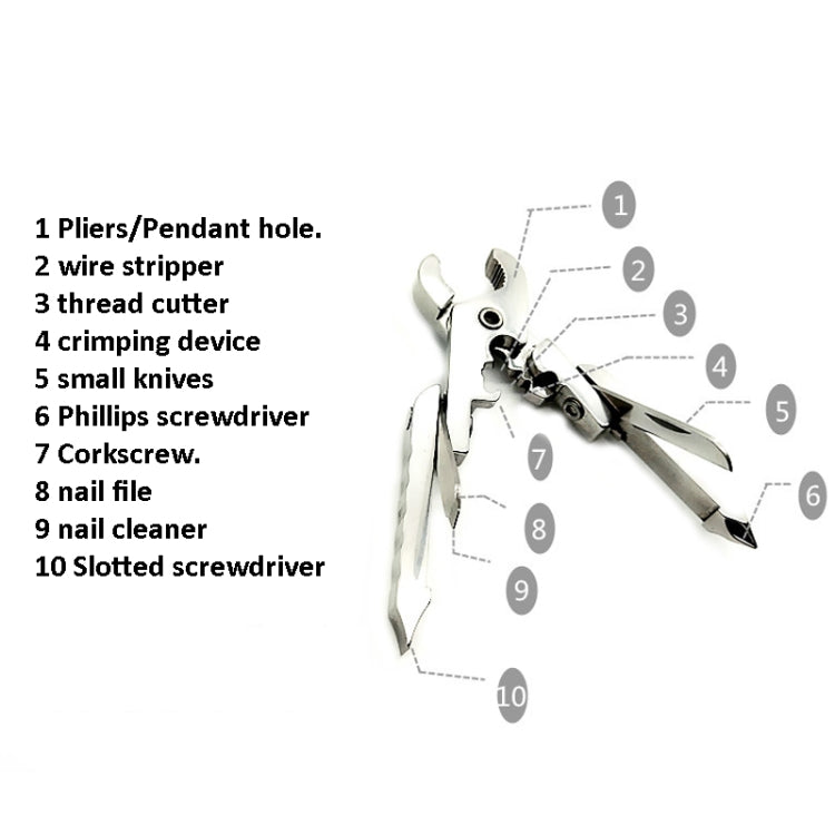 10 In 1 Multifunctional Knife Pliers Outdoor EDC Combination Tool