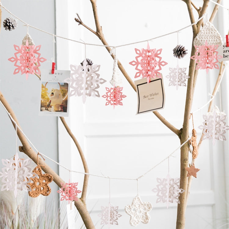 2 Sets Winter Christmas 3D Snowflake Decorations Window Shopping Malls Shop Layout Supplies Hanging Ornaments Hanging Pendant
