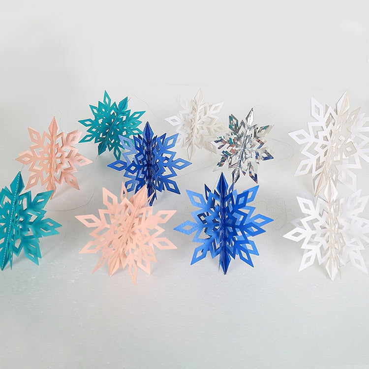 2 Sets Winter Christmas 3D Snowflake Decorations Window Shopping Malls Shop Layout Supplies Hanging Ornaments Hanging Pendant