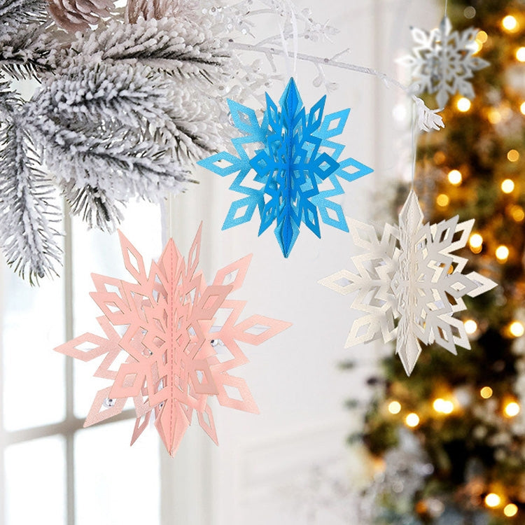 2 Sets Winter Christmas 3D Snowflake Decorations Window Shopping Malls Shop Layout Supplies Hanging Ornaments Hanging Pendant