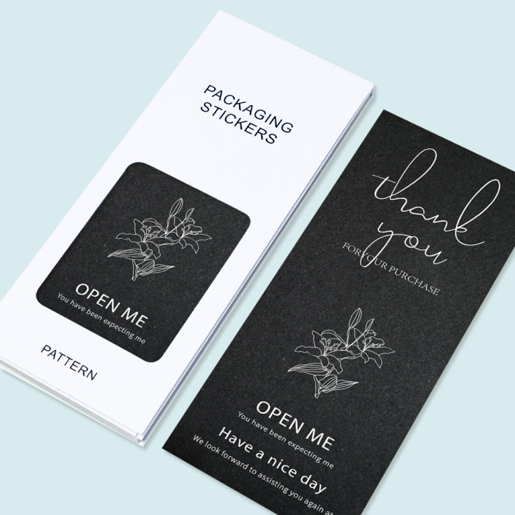 3 Packs 50 Pcs/Pack Rectangle Sticker Gift Box Thank You Seal Sticker