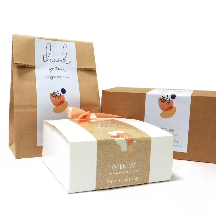3 Packs 50 Pcs/Pack Rectangle Sticker Gift Box Thank You Seal Sticker