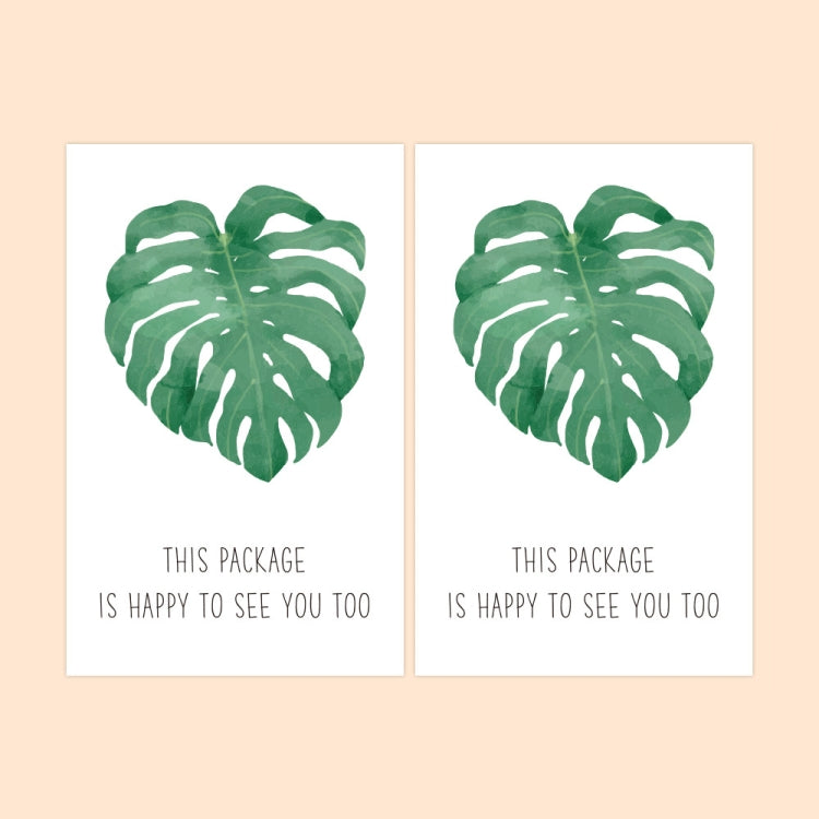 4 Packs 50 Sheets/Pack  Green Leaf Rectangular Stickers Gift Box Sealing Stickers