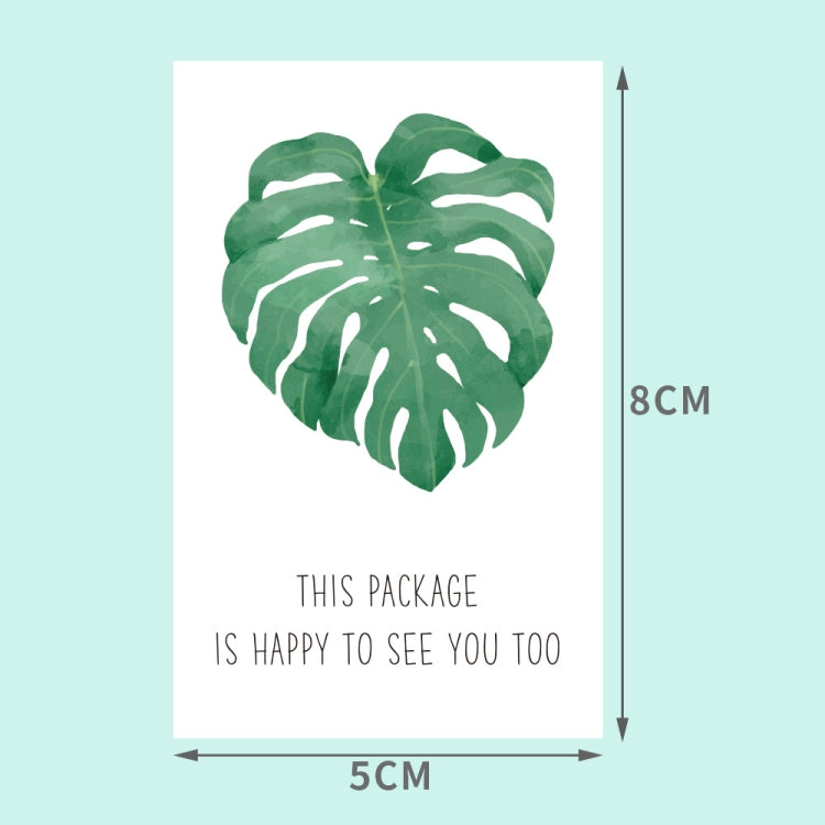 4 Packs 50 Sheets/Pack  Green Leaf Rectangular Stickers Gift Box Sealing Stickers