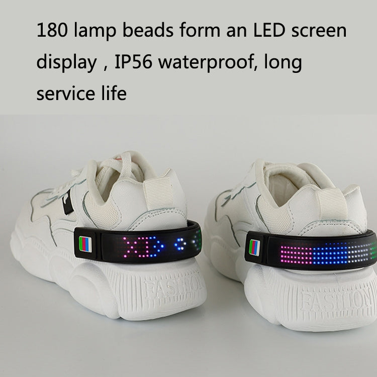 LED Display Luminous Shoe Clip Night Running Warning Light(Black)