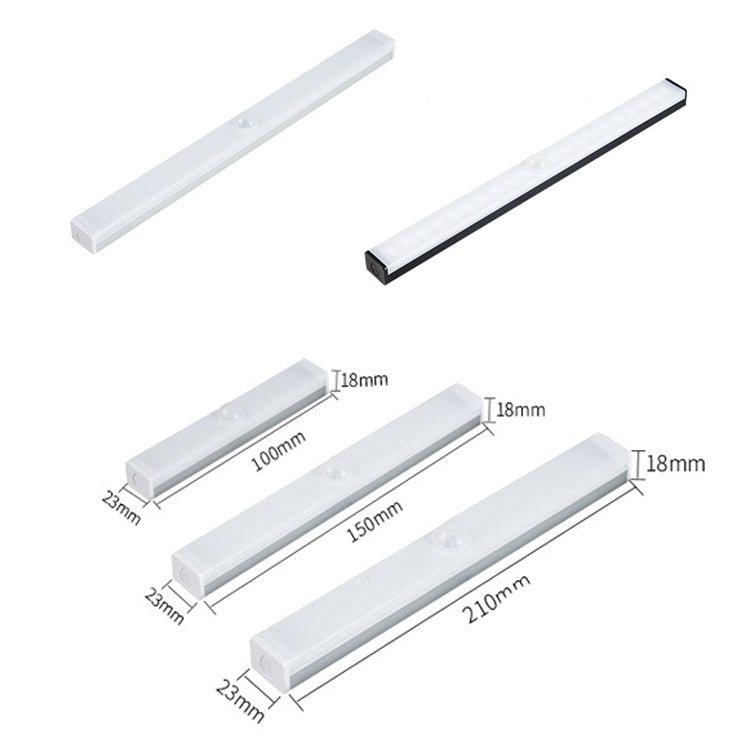 LED Human Body Induction Lamp Long Strip Charging Cabinet Lamp Strip, Size: 10cm