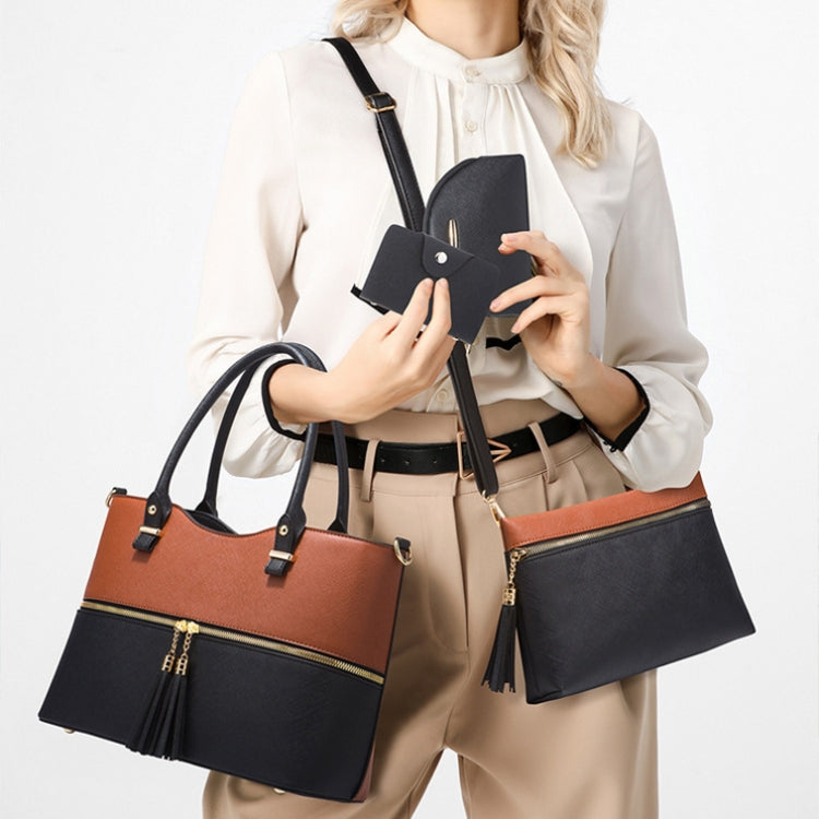 21501 4 in 1 PU Leather Ladies Diagonal Handbag