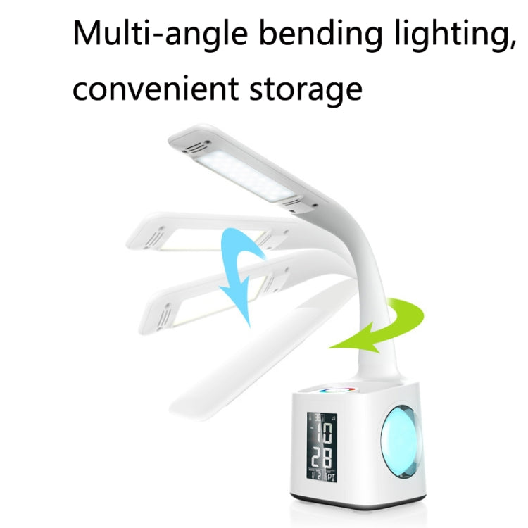 T188-2 Colorful Atmosphere USB Eye Protection Desk Lamp with Pen Holder(White)