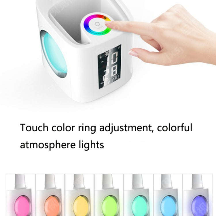 T188-2 Colorful Atmosphere USB Eye Protection Desk Lamp with Pen Holder(White)