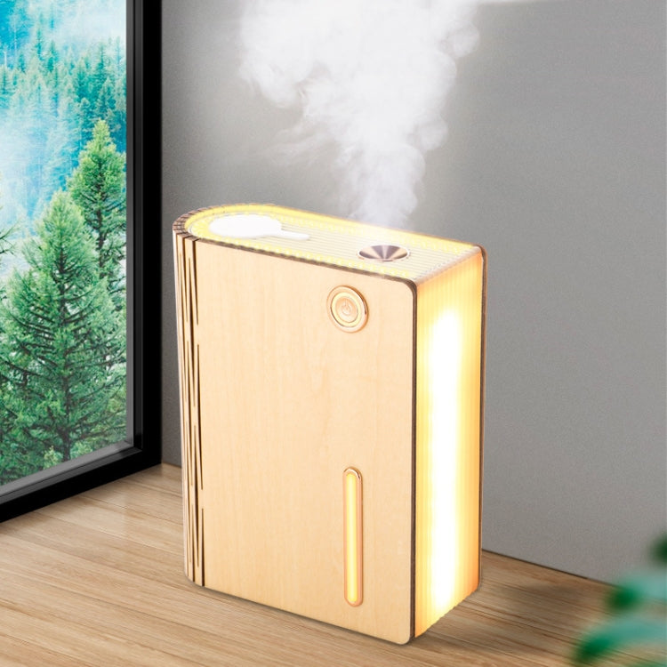 EH1 USB Power Wood-grain Desktop Book Shape Lamp with Humidifier