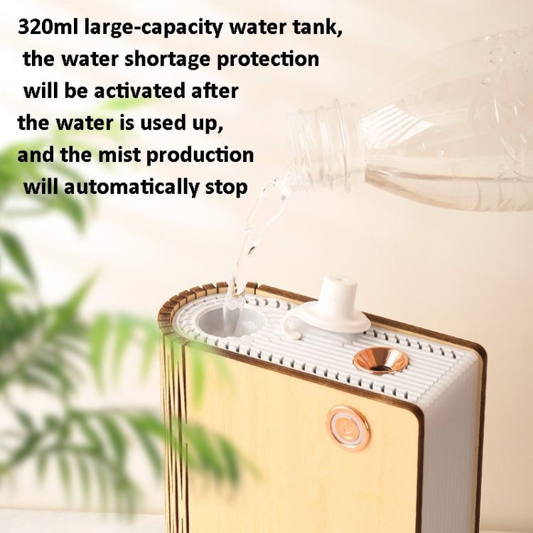 EH2 Li-battery Power Wood-grain Desktop Book Shape Lamp with Humidifier