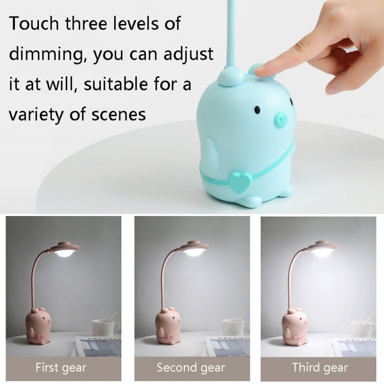 8040 LED Foldable Cute Pig Touch Desk Lamp