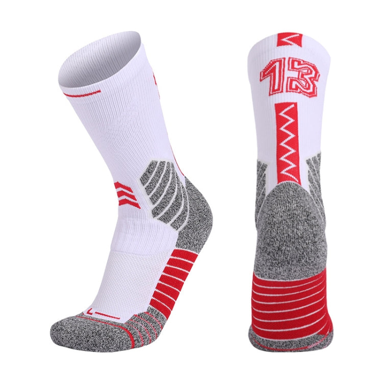Men Terry Non-Slip Mid-Tube Sports Socks Basketball Socks, Size: Adult  Free Size