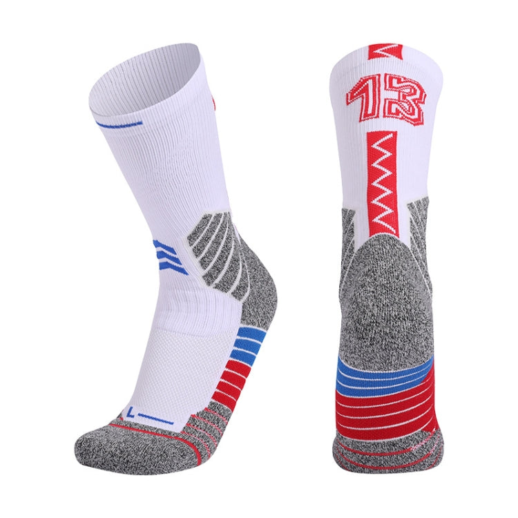 Men Terry Non-Slip Mid-Tube Sports Socks Basketball Socks, Size: Adult  Free Size