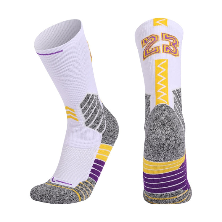 Men Terry Non-Slip Mid-Tube Sports Socks Basketball Socks, Size: Adult  Free Size