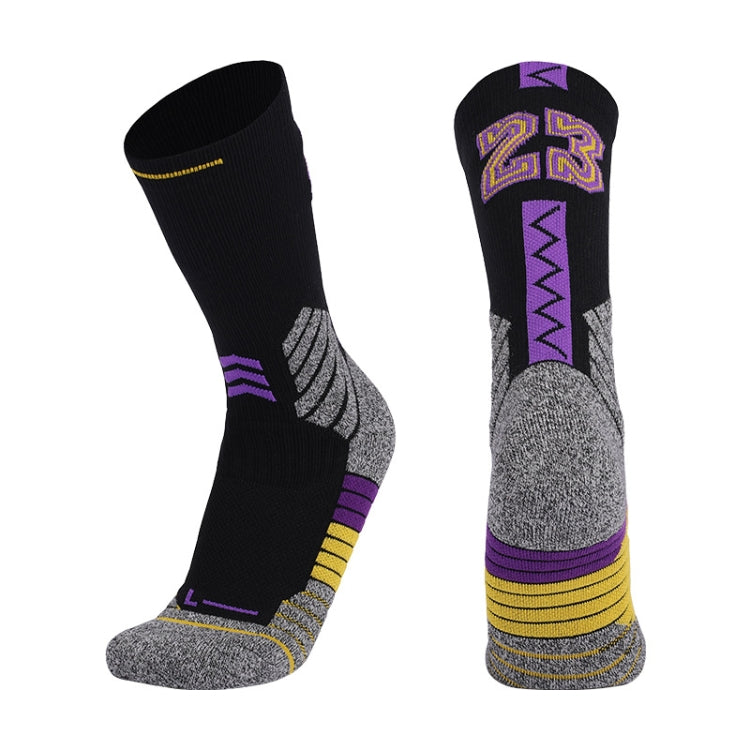 Men Terry Non-Slip Mid-Tube Sports Socks Basketball Socks, Size: Childrens Free Size