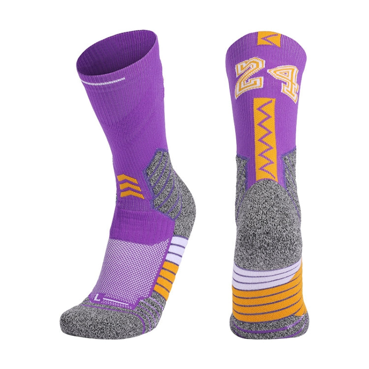 Men Terry Non-Slip Mid-Tube Sports Socks Basketball Socks, Size: Childrens Free Size