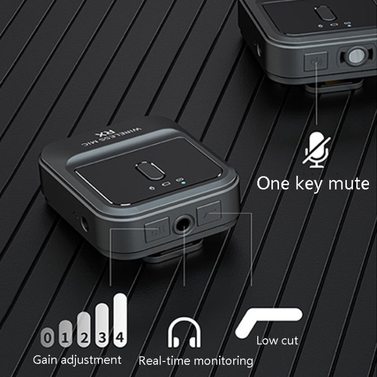 2.4G Wireless SLR Camera Lavalier Microphone(Black)