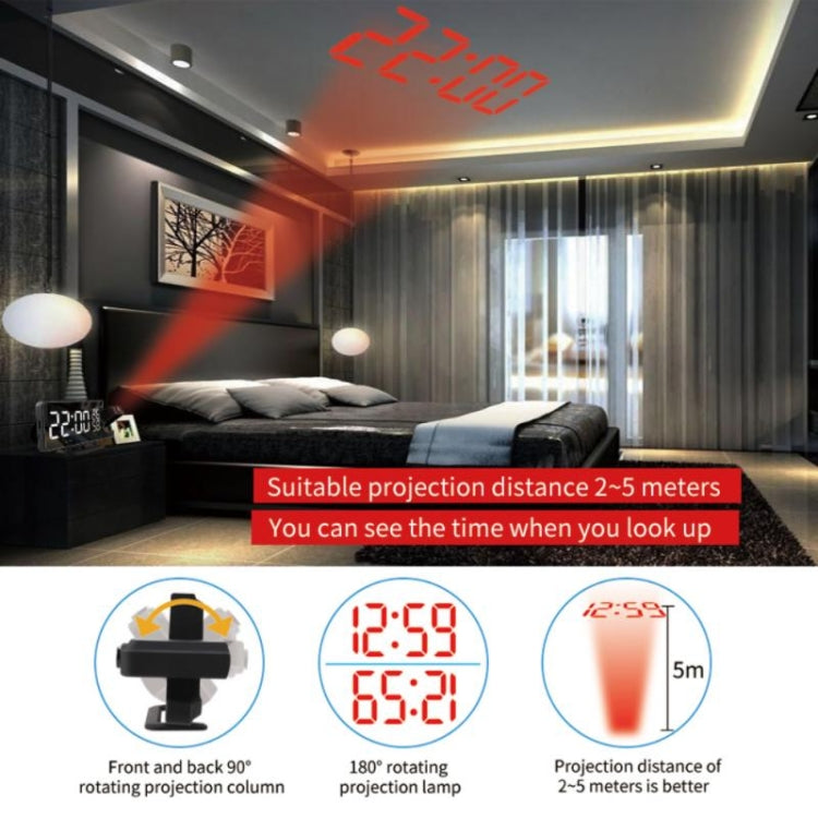 TS-9210 Time + Projection + Radio + Temperature And Humidity LED Clock