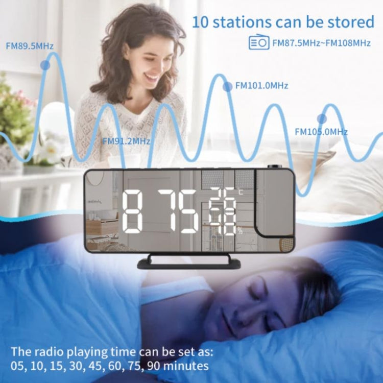 TS-9210 Time + Projection + Radio + Temperature And Humidity LED Clock