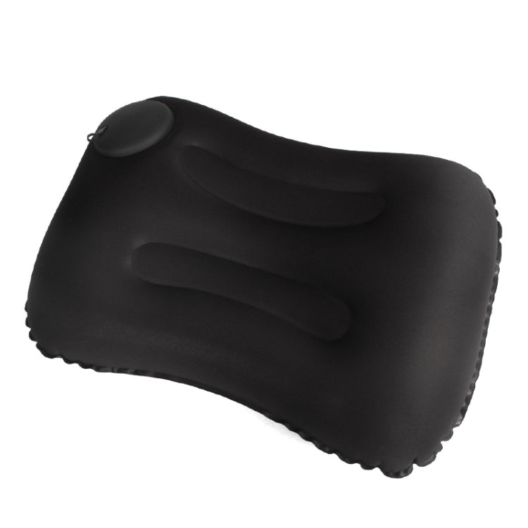 Travel Inflatable Press U-Shaped Neck Guard Pillow, Colour: Milk Silk U018-01ï¼ˆBlackï¼‰