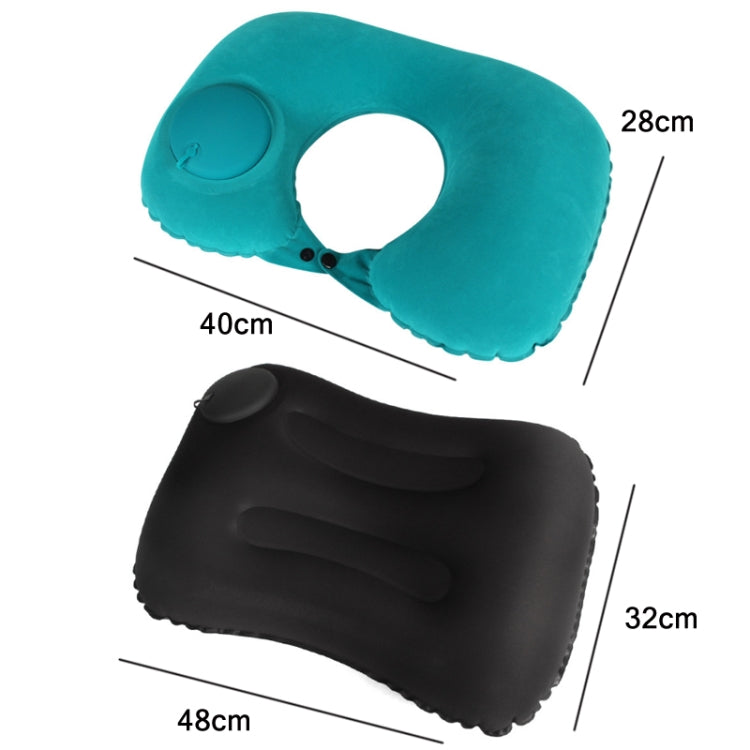 Travel Inflatable Press U-Shaped Neck Guard Pillow, Colour: Milk Silk U018-01ï¼ˆBlackï¼‰