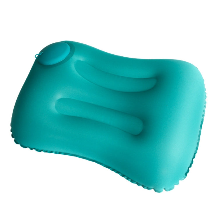 Travel Inflatable Press U-Shaped Neck Guard Pillow, Colour: Milk Silk U018-03ï¼ˆPeacock Greenï¼‰
