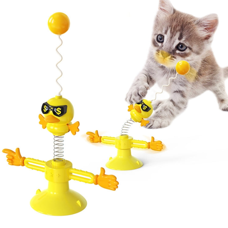 THN-06 Suction Cup Windmill Turntable Funny Cat Rod Spring Cat Toys