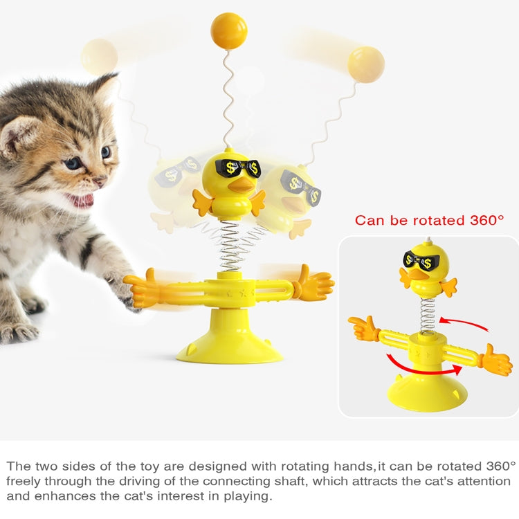 THN-06 Suction Cup Windmill Turntable Funny Cat Rod Spring Cat Toys