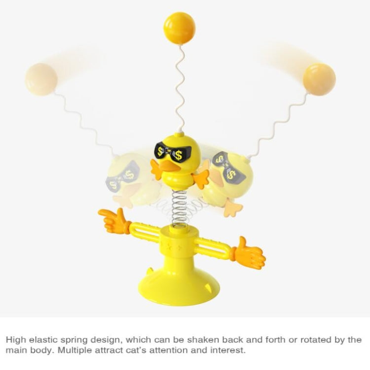THN-06 Suction Cup Windmill Turntable Funny Cat Rod Spring Cat Toys