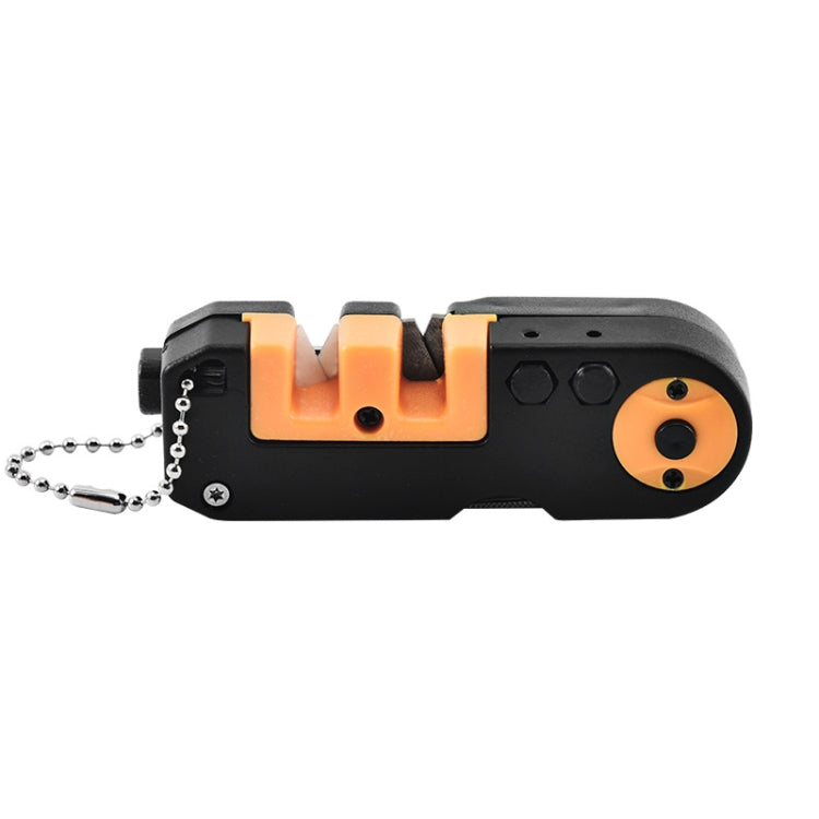 Outdoor Portable Multi-Function Survival Tool Knife Sharpener With Lighting(Black Orange)