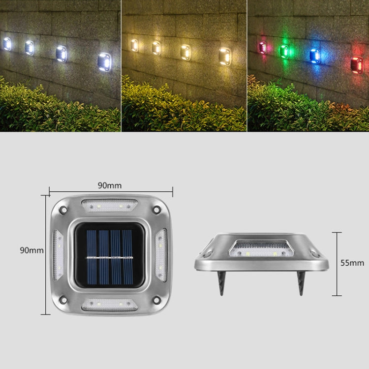 8 LED Solar Wall Lamp Outdoor Stainless Steel Buried Light