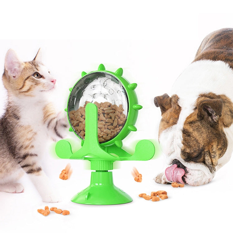 ZQL-01 Dog Toys Funny Cat Slow Food Leakage Windmill Turntable