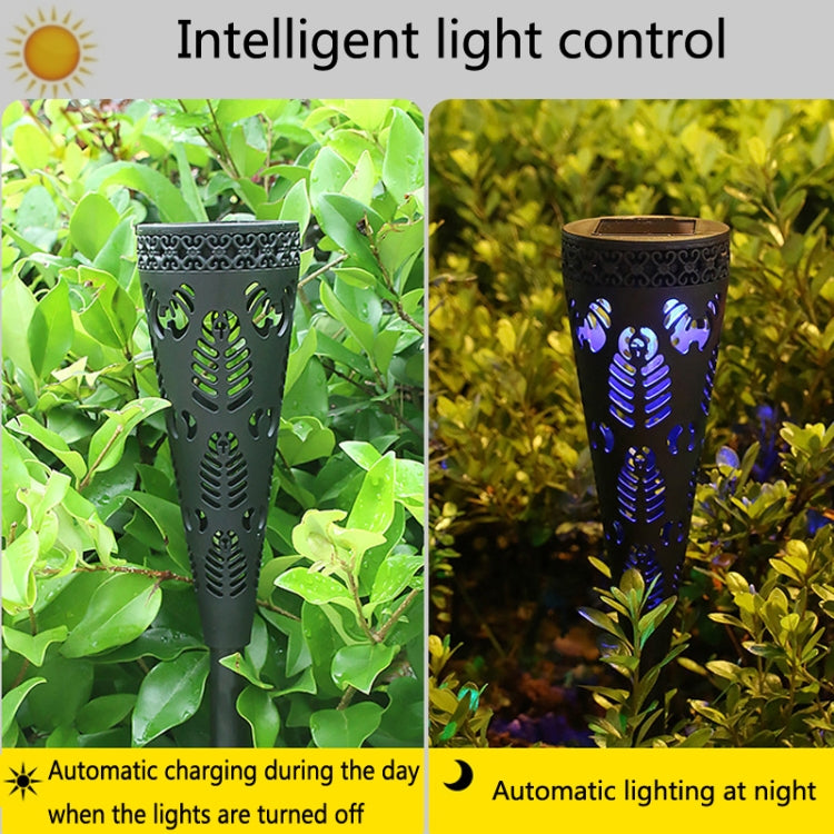 2 PCS Solar Outdoor LED Hollow Garden Ground Lawn Light