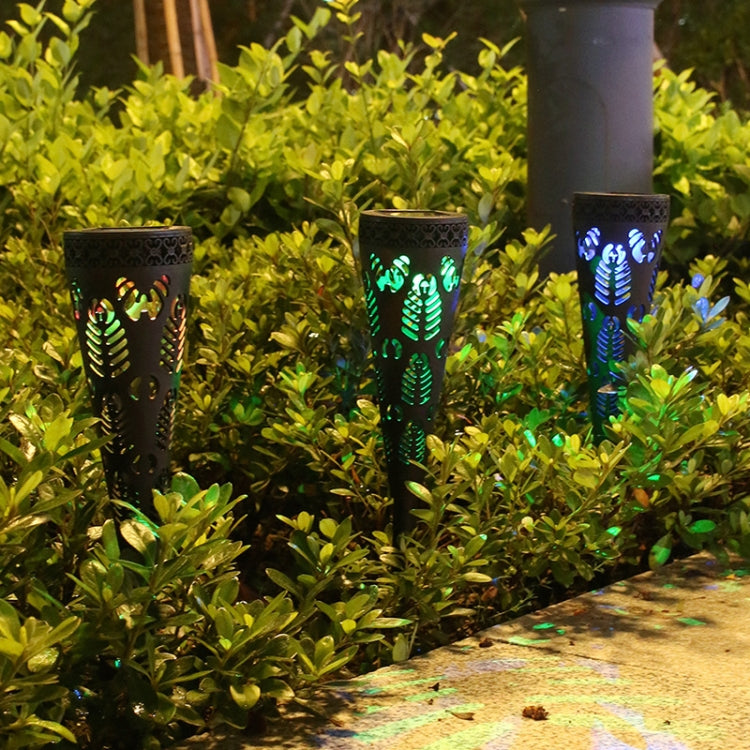 2 PCS Solar Outdoor LED Hollow Garden Ground Lawn Light