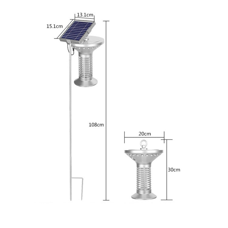 Household Outdoor Solar Light Control Mosquito Lamp(Silver)