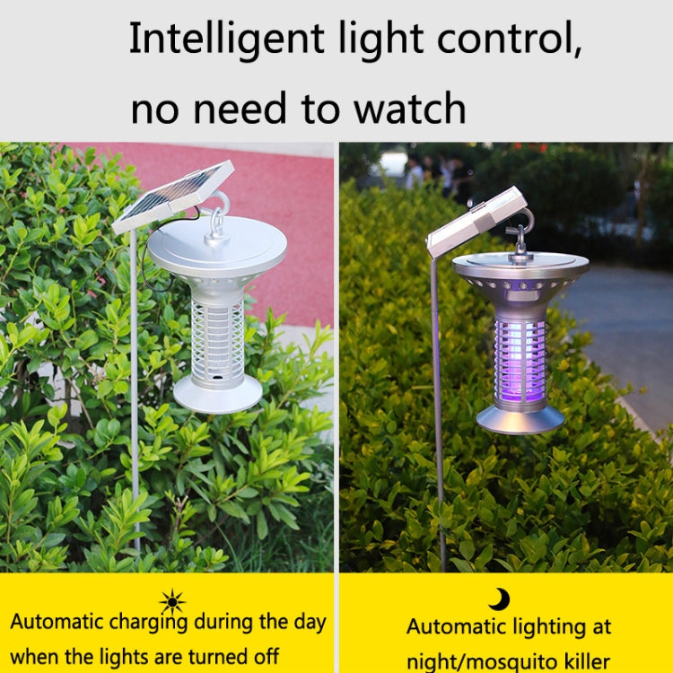 Household Outdoor Solar Light Control Mosquito Lamp(Silver)