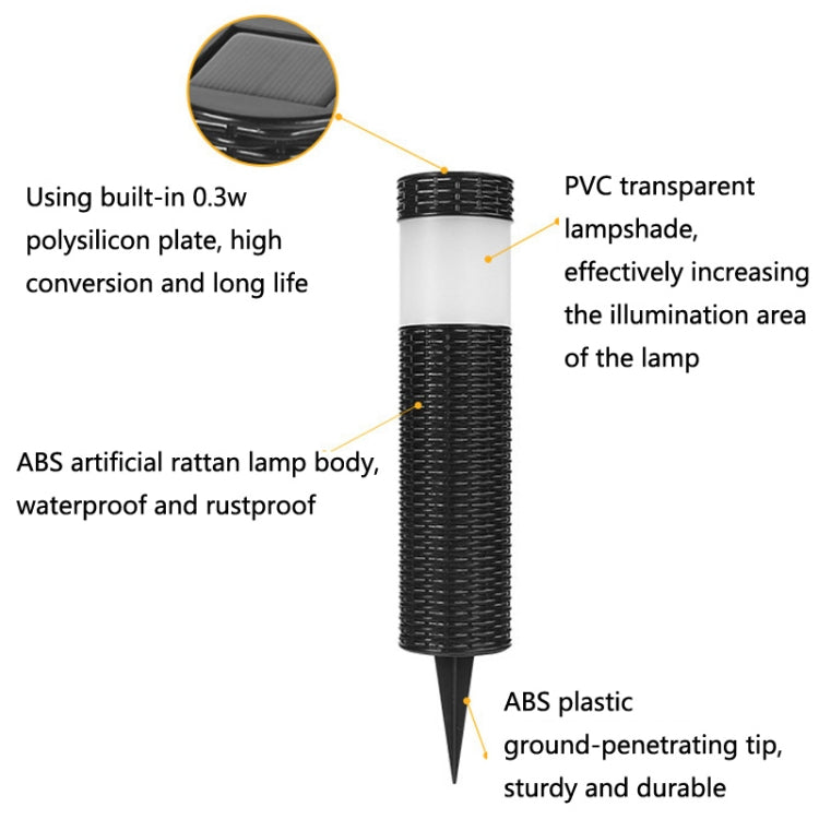 Solar LED Outdoor Waterproof Cylinder Lawn Light, Style: Simulation Flame