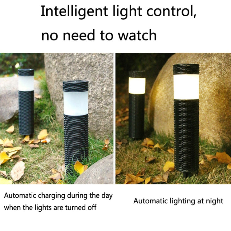 Solar LED Outdoor Waterproof Cylinder Lawn Light, Style: Simulation Flame