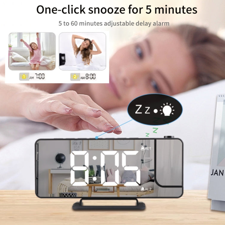 LED Digital Alarm Clock Rechargeable Projection Clock