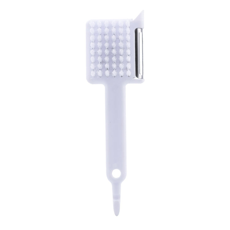 4 PCS 5 in 1 Multifunctional Peeler Household Kitchen Plastic Long-Handled Garlic Grinder With Brush Head(White)