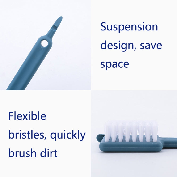 4 PCS 5 in 1 Multifunctional Peeler Household Kitchen Plastic Long-Handled Garlic Grinder With Brush Head(White)