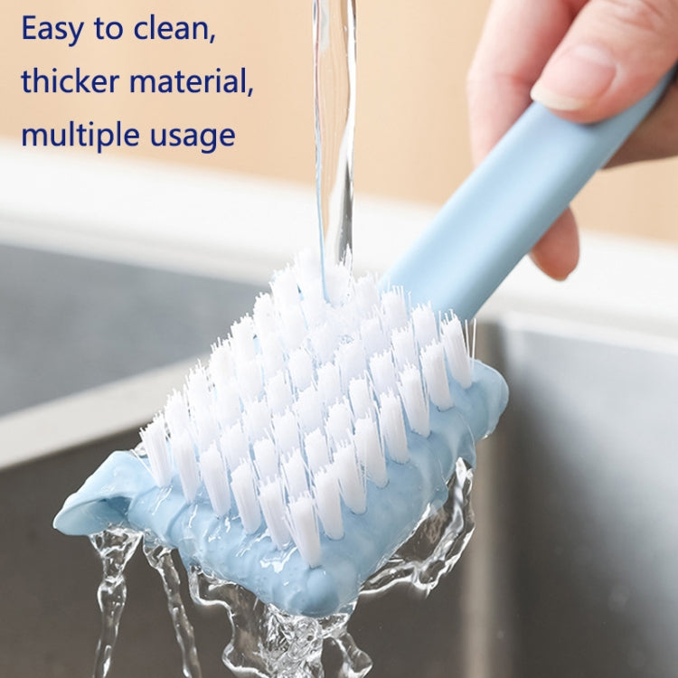 4 PCS 5 in 1 Multifunctional Peeler Household Kitchen Plastic Long-Handled Garlic Grinder With Brush Head(White)