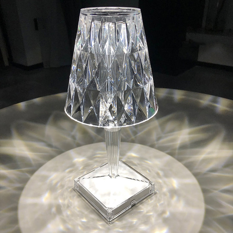 Three-Color Dimming Crystal Touch Atmosphere Table Lamp, Power source: Charging Type(2W)