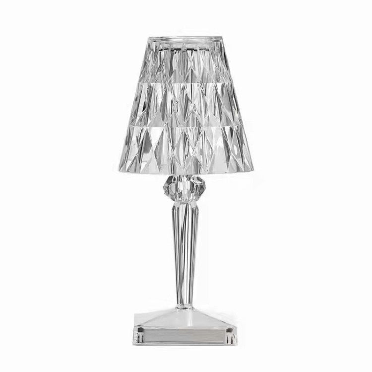 Three-Color Dimming Crystal Touch Atmosphere Table Lamp, Power source: Plug-in Type(2W)