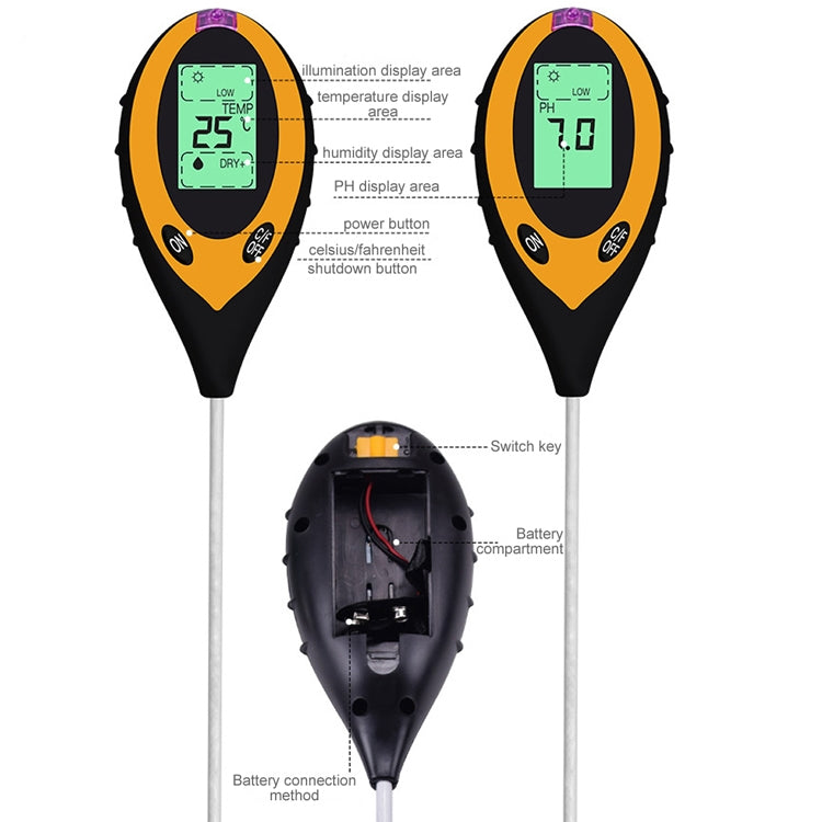 TR01 4 In 1 Soil Detector Electronic Soil PH Tester(Single Machine)