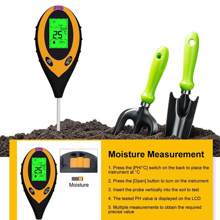 TR01 4 In 1 Soil Detector Electronic Soil PH Tester(Single Machine)