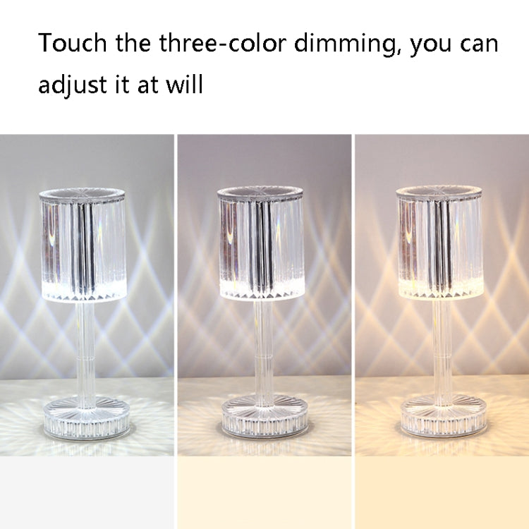 USB Charging Touch Diamond Crystal Table Lamp, Specification: USB Charging(Tri-tone Light)